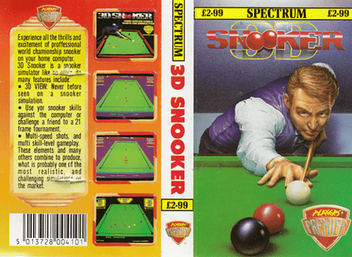 Snooker, 3D box art for ZX Spectrum